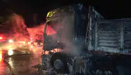 Samsun-Şanlıurfa yolunda dehşet anları: Gübre yüklü tır küle döndü