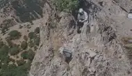 Ayıların ulaşamadığı zirvelerde bal hasadı: Halatlarla uçuruma indiler