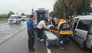 Valilik önünde korkutan kaza: Motosikletli ve yaya hastanelik oldu