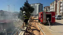 Bilecik stadyum inşaatında yangın paniği