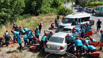 Muğla’da 130 kişilik dev ekip kaza tatbikatı yaptı