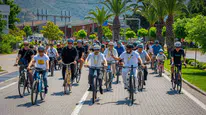 Marmaris’te yüzlerce bisikletli gençlik yılı için pedalladı