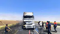 Nusaybin yolunda tır yangını paniği