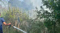 Çanakkale Ezine’de çıkan ot yangını korkuttu