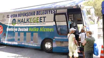 Halk Ege Et mobil aracı Güzelçamlı sakinlerine ekonomik alışveriş sundu