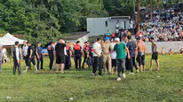 Yağlı güreşte kavga çıktı! Jandarma müdahale etti