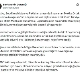 Üçlü savunma kalkanı için kritik adım: Mekke Anlaşması Meclis gündeminde