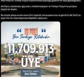 AK Parti üye sayısını güncelledi