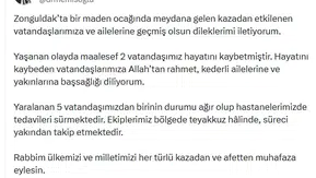Zonguldak'taki maden faciasında acı bilanço: Bakan Memişoğlu'ndan taziye mesajı