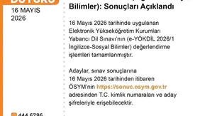 e-YÖKDİL 2026 sınav sonuçları erişime açıldı