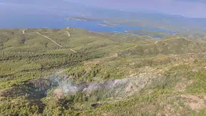 Marmaris ormanlarındaki yıldırım yangını büyümeden söndürüldü