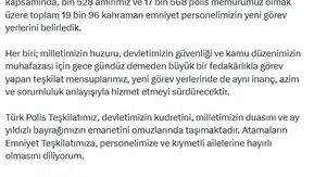 Emniyet teşkilatında 19 bin personelin görev yeri değişti
