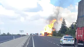 Aksaray Nevşehir yolunda TIR yangını ormana sıçradı