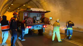 Bayburt’taki tünelde gerçeği aratmayan yangın provası