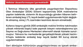 Depozito iade ücretlerinde düşüş iddiasına resmi yanıt
