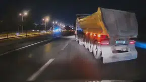 TEM Otoyolu'nda kamyon dehşeti kamerada