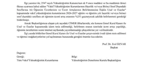 Vakıf üniversitelerine yüzde 25 zam sınırı uyarısı