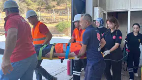 Kahramanmaraş asfalt tesisinde nefes kesen yangın tatbikatı