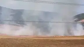 İnegöl'de tarlayı ateşe veren çocuk yakalandı