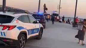 Büyükçekmece sahilinde hareketli dakikalar