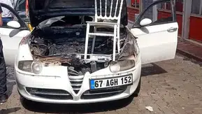 Devrek’te bir otomobil alevlere teslim oldu
