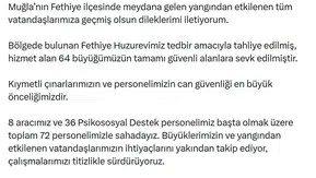 Fethiye'de yangın tedbirleri Huzurevi tahliye edildi, 64 büyüğümüz güvende