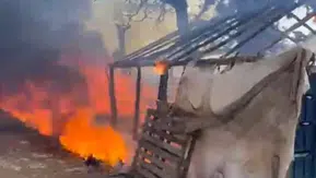 Mersin'de tarım işçilerinin barakasında çıkan yangın korkuttu