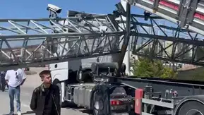 Erzurum yolunda şaşkına çeviren kaza: Damper açık unutulunca EDS direği yerle bir oldu
