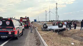 Çorlu yolunda AFAD aracından acı haber: Kaza sonrası kanalın içinde ters döndü
