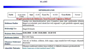 Bingöl için hafta sonu sel ve fırtına alarmı verildi