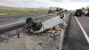 Nevşehir yolunda kaza 4 kişi hastaneye kaldırıldı