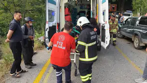 Hatay Belen’de motosiklet kazası Sürücü şarampole sürüklendi