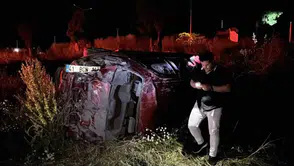 Bolu D-100 kara yolunda otomobil takla attı