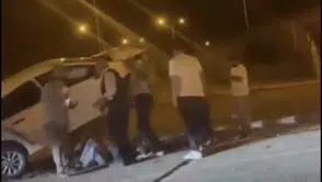 Batman'da direksiyona hakim olamayan sürücü havada asılı kaldı