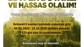 Kırklareli ormanlarına girmek 15 Ekim'e kadar yasaklandı