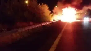 Gaziantep yolunda tır yangını paniği