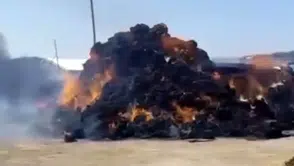 Iğdır’da kışlık hayvan yemi bir anda kül oldu