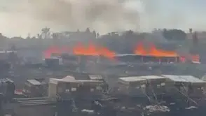 Denizli Tavas’ta arı kovanları alevlere teslim oldu