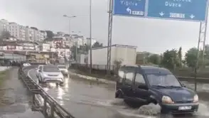 Alaplı köprüsünde yağmur çilesi