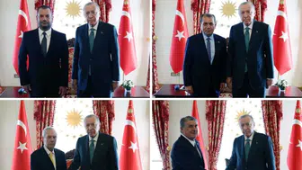 Erdoğan 4 büyük kulübün başkanlarını Dolmabahçe'de kabul etti
