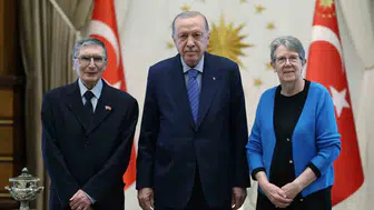 Bilim dünyasının gururu Külliye'de ağırlandı: Erdoğan'dan Sancar çiftine özel kabul