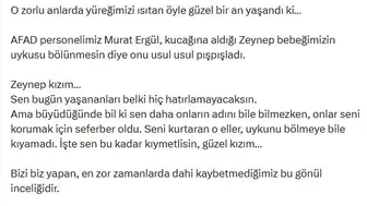 Sel sularının ortasında derin bir uyku: AFAD personelinin şefkatli dokunuşu yürekleri ısıttı