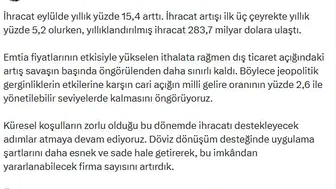 Mehmet Şimşek'ten dış ticaret dengesi mesajı: Beklentiler aşıldı