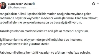 Zonguldak'taki acı olay sonrası İletişim Başkanı Duran'dan taziye mesajı