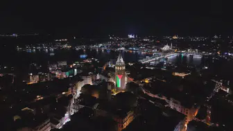İstanbul'un simgesi Gazze için ışıklandı: Galata Kulesi'nden dünyaya mesaj