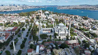 Ayasofya’nın siluetinde devasa değişim: Tarihi kubbe gri örtüyle kaplandı