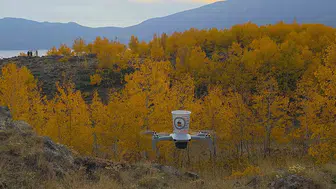 Nemrut'un zirvesinde teknolojik ikram: Drone ile gelen serinlik