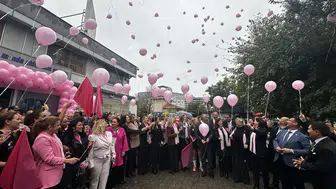 Edirne'de parke üzerinde pembe dayanışma: Sağlıkçılar erken tanı için sahaya indi