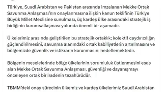 Üçlü savunma kalkanı için kritik adım: Mekke Anlaşması Meclis gündeminde