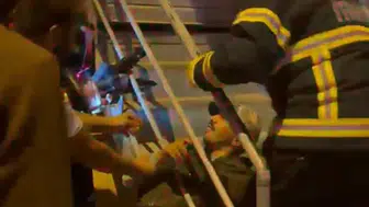 Iğdır'da korkuluklara sıkışan vatandaşın yardımına itfaiye yetişti